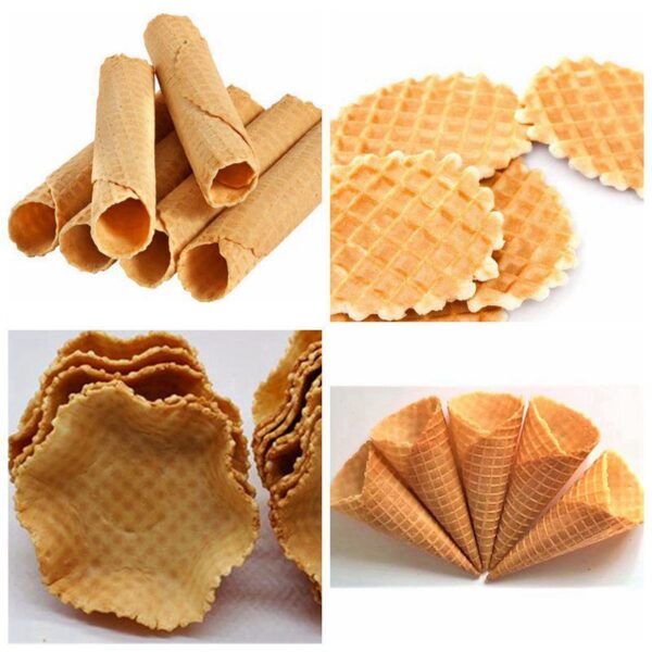 Various crisp ice cream cones