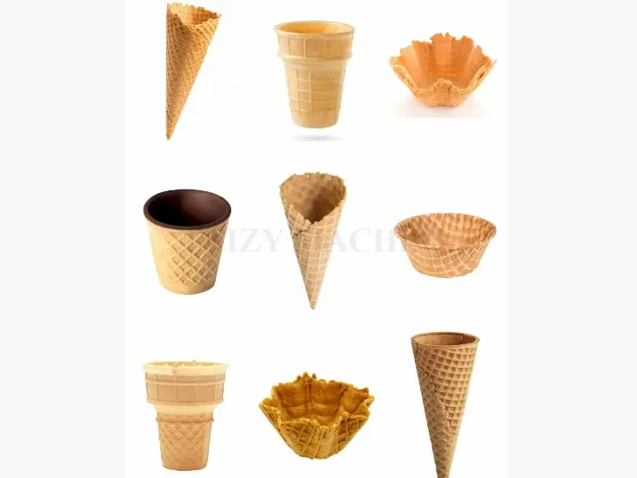 Versatile Ice Cream Cone Maker For Multiple Dessert Applications 3 Various ice cream cones shells